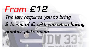 Number plates from £12: The law requires you to bring